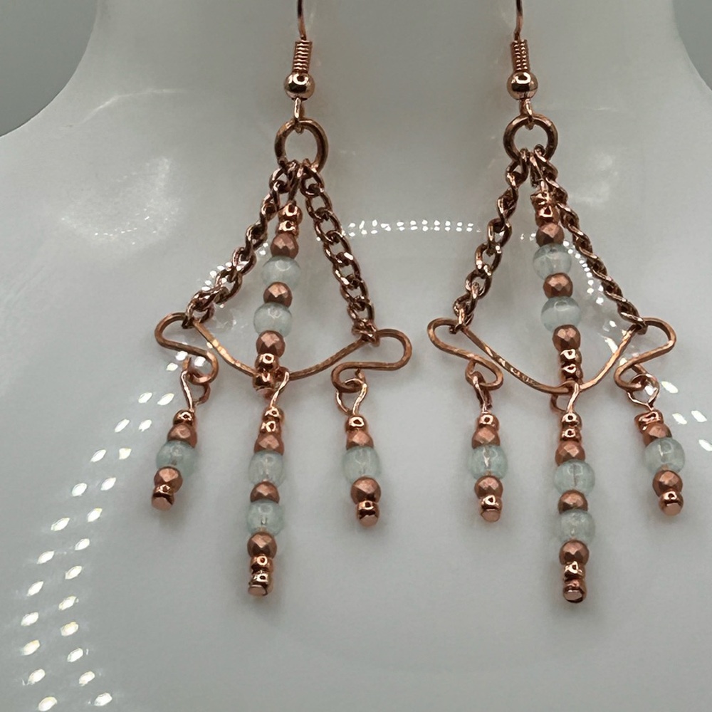 Copper chandelier Earrings